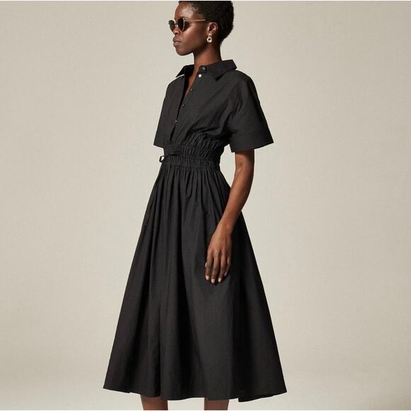 J. Crew Elena Shirt Dress Black Size 8 - Picture 3 of 9